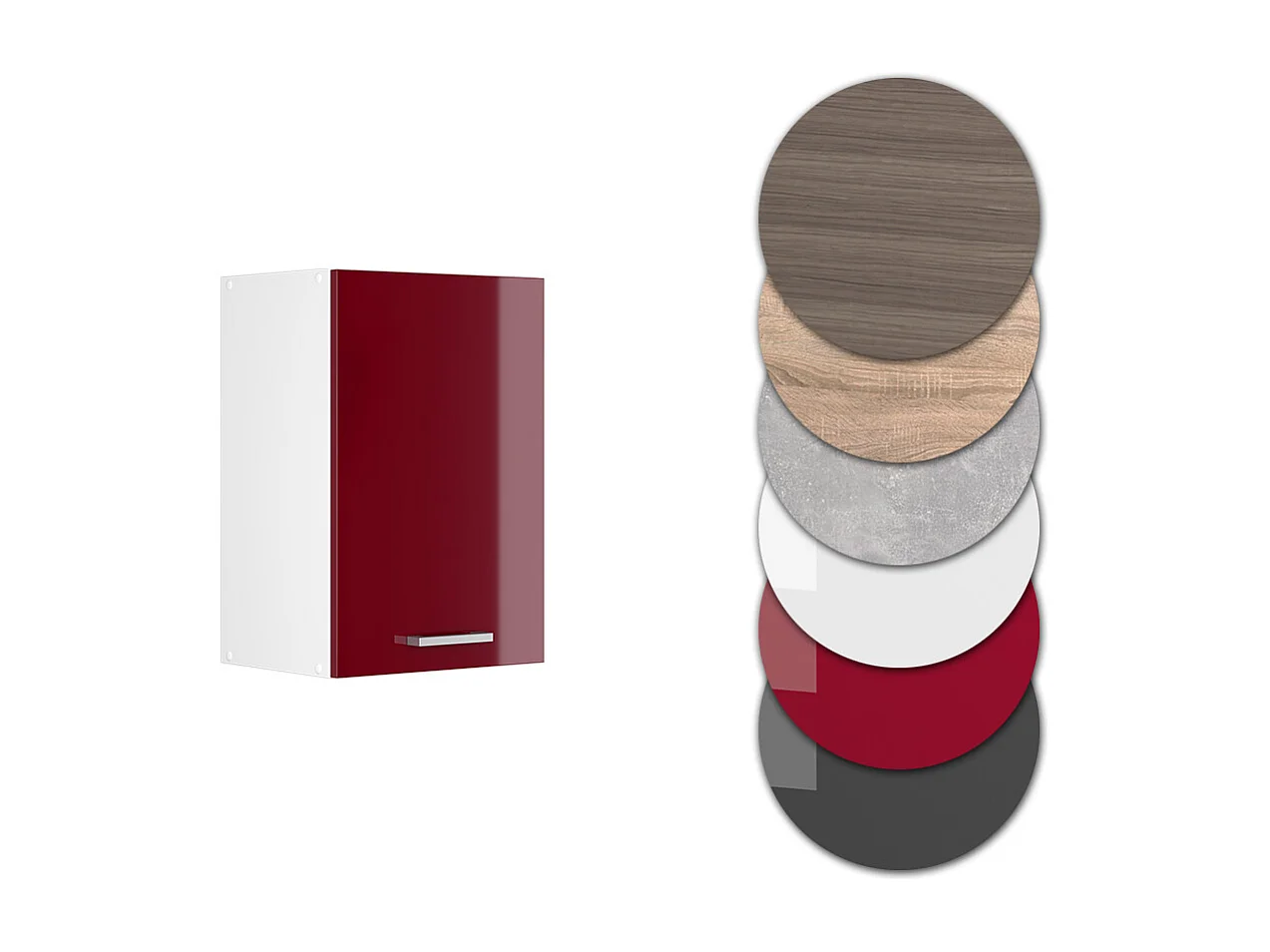 Elément haut de cuisine rouge brillant 40x31x60 r-line