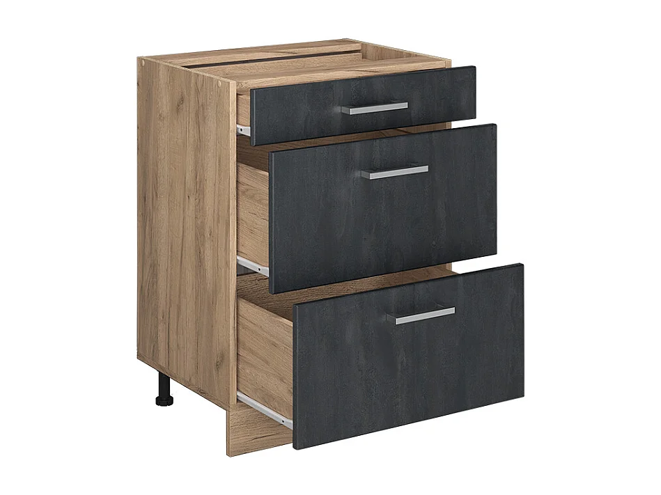 Meuble cuisine béton noir 60x60x81.6 r-line