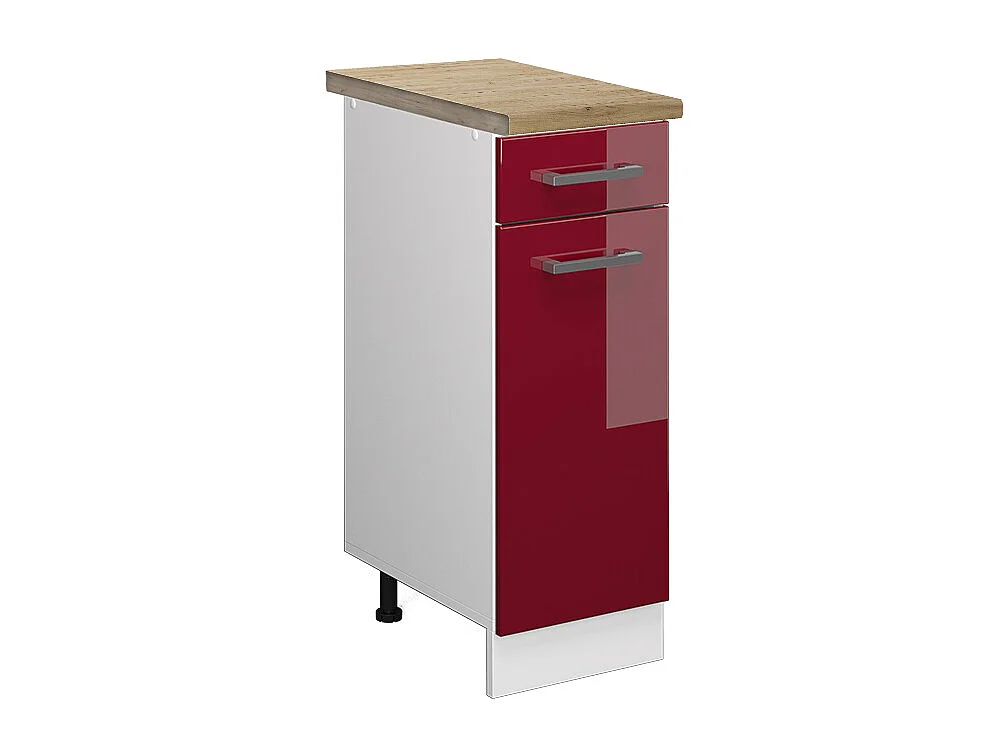 Meuble cuisine rouge brillant 30x60x81.6 r-line
