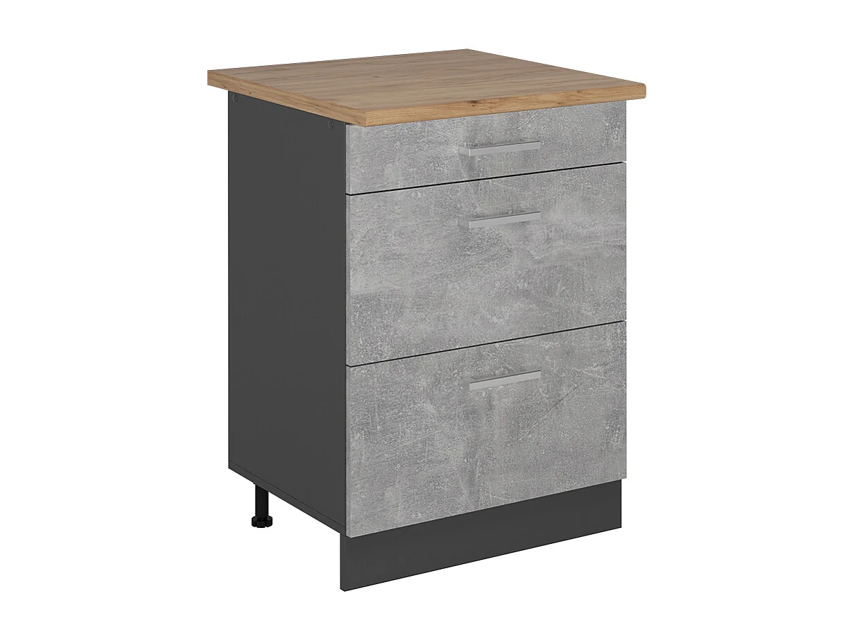 Küchenunterschrank beton 60x60x81.6 r-line