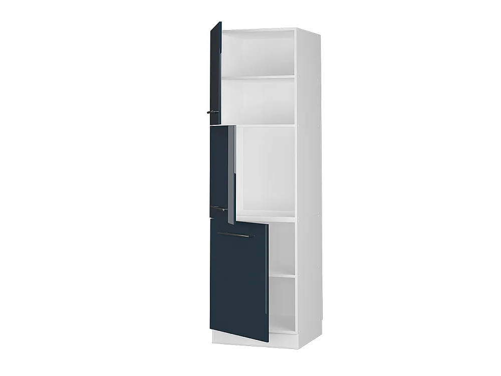 Oven housing cabinet dark blue high gloss 60x58x206.8 fame-line