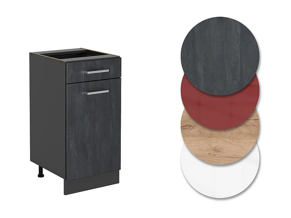 Mueble bajo de cocina hormigón negro 40x46x81.6 r-line