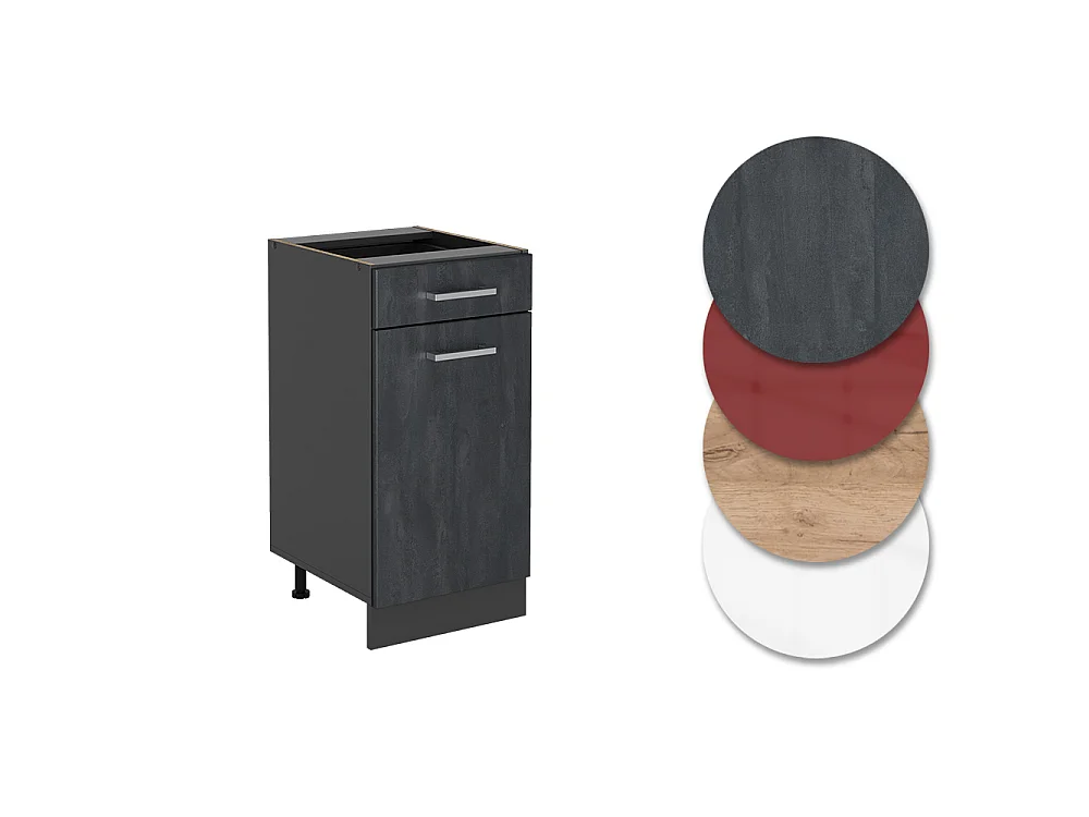 Mueble bajo de cocina hormigón negro 40x46x81.6 r-line