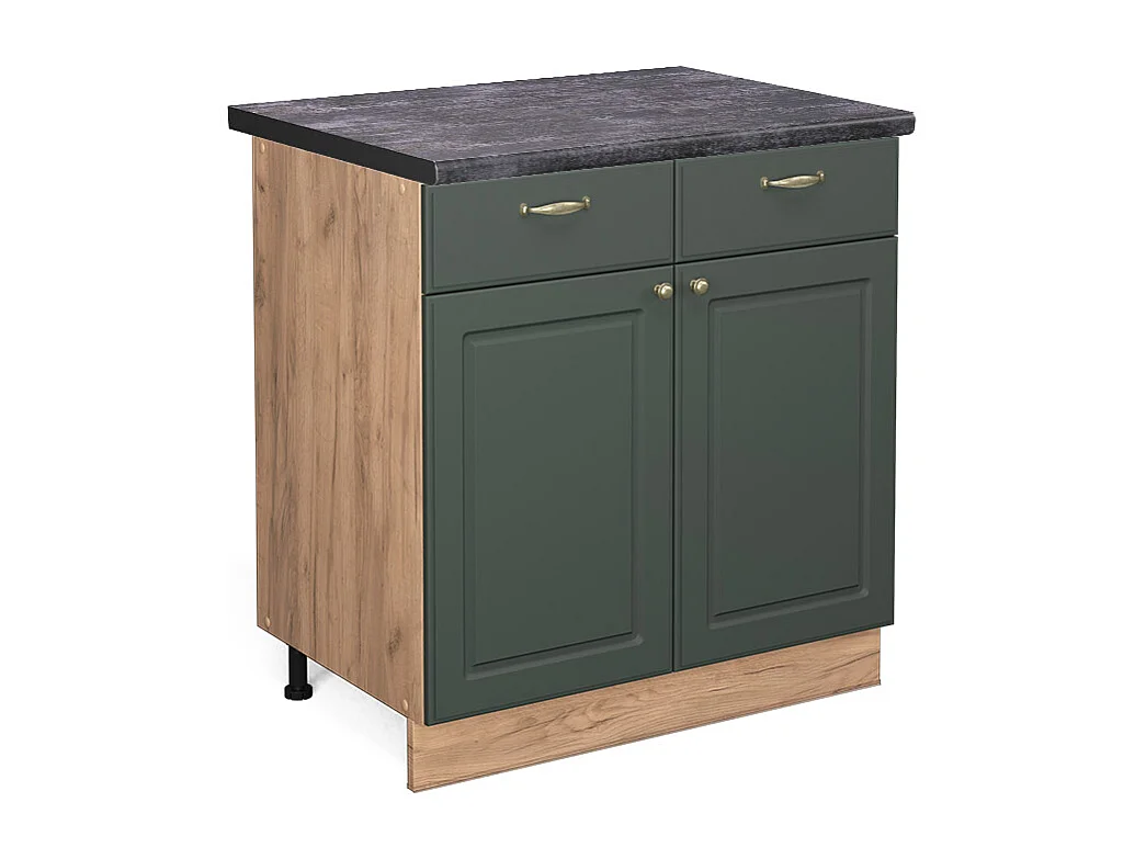 Mobiletto base per cucina verde-oro country house 80x60x82 fame-line