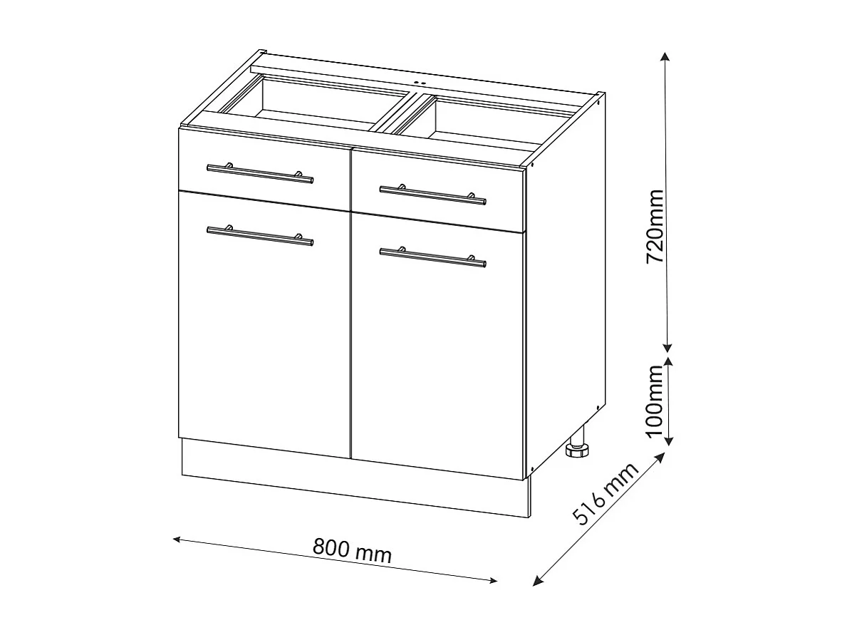 Mobiletto base per cucina verde-oro country house 80x60x82 fame-line