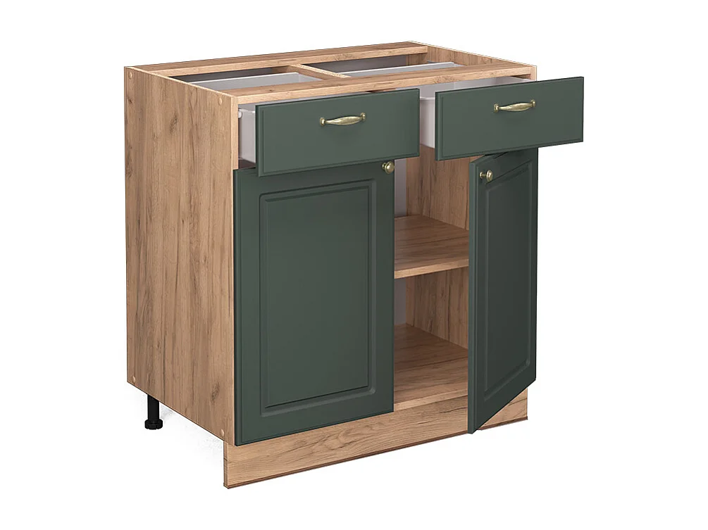 Mobiletto base per cucina verde-oro country house 80x60x82 fame-line