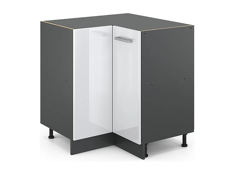 Szafka narożna biały wysoki połysk 75.6x46x81.6 r-line