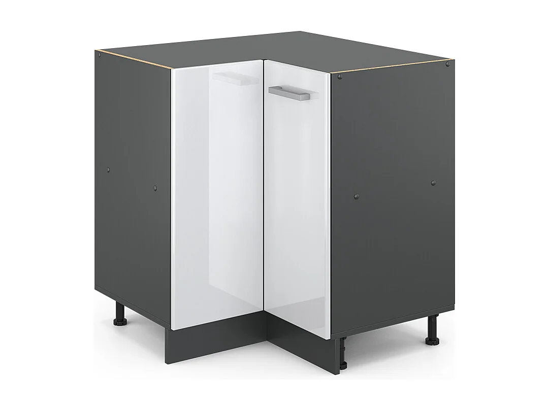 Armario de esquina blanco alto brillo 75.6x46x81.6 r-line