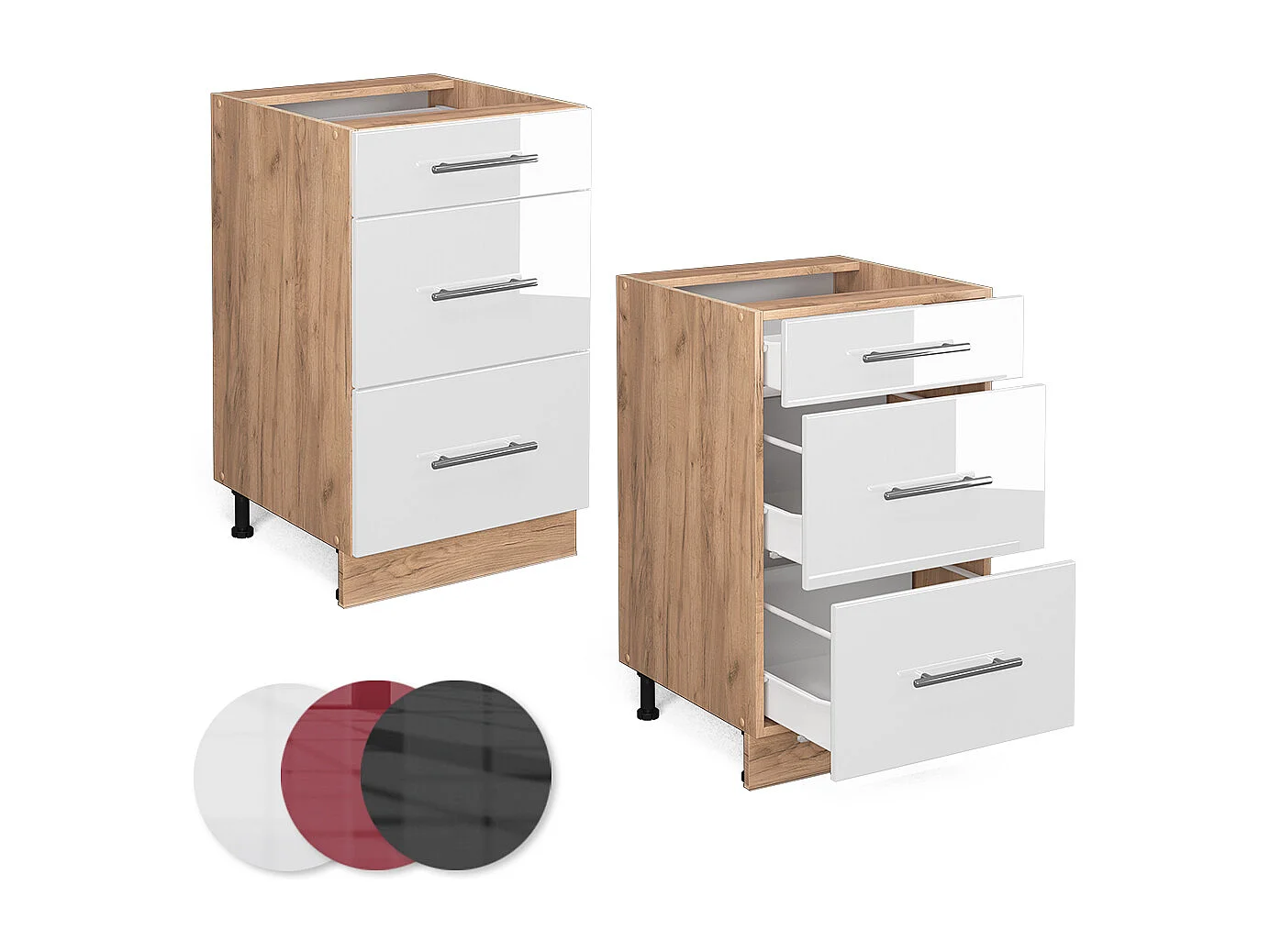 Meuble cuisine blanc haute brillance 50x51.6x82 fame-line