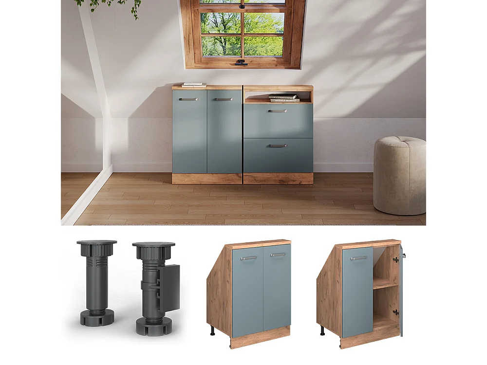 Meuble sous pente bleu-gris 60x46x81.6 r-line