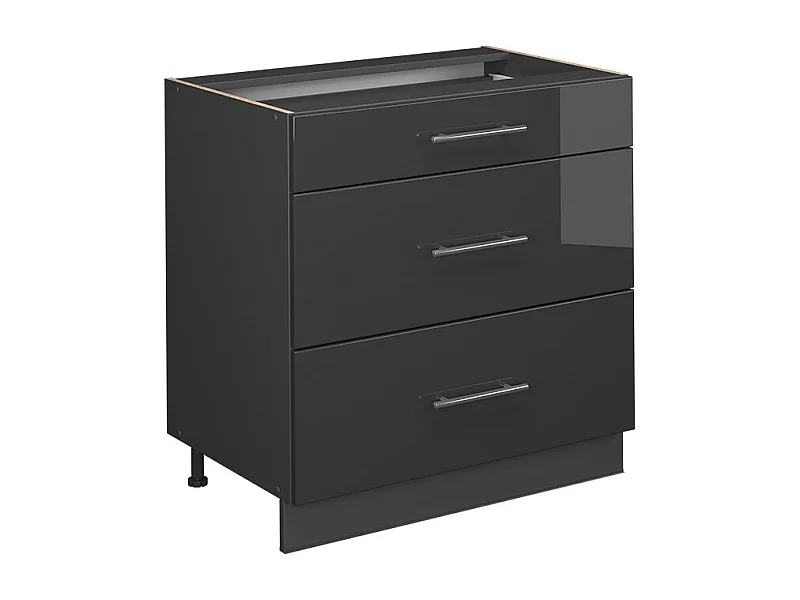 Mueble bajo de cocina antracita alto brillo 80x51.6x82 fame-line
