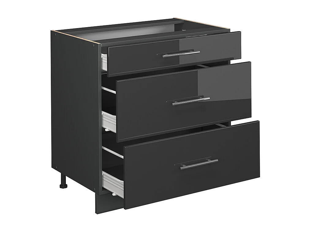 Mueble bajo de cocina antracita alto brillo 80x51.6x82 fame-line