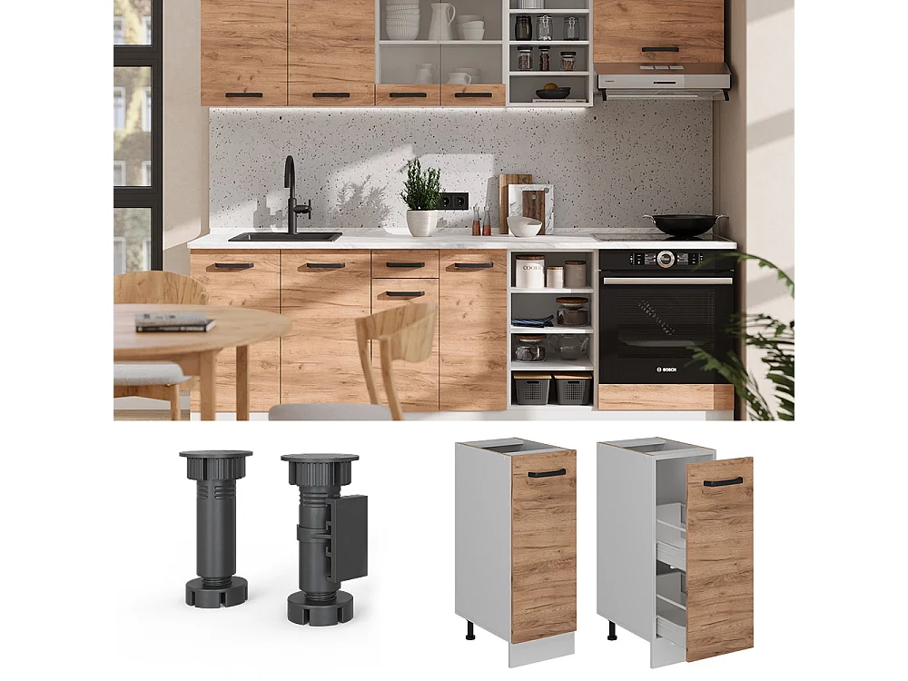 Meuble de cuisine chêne de force doré 30x46x81.6 r-line