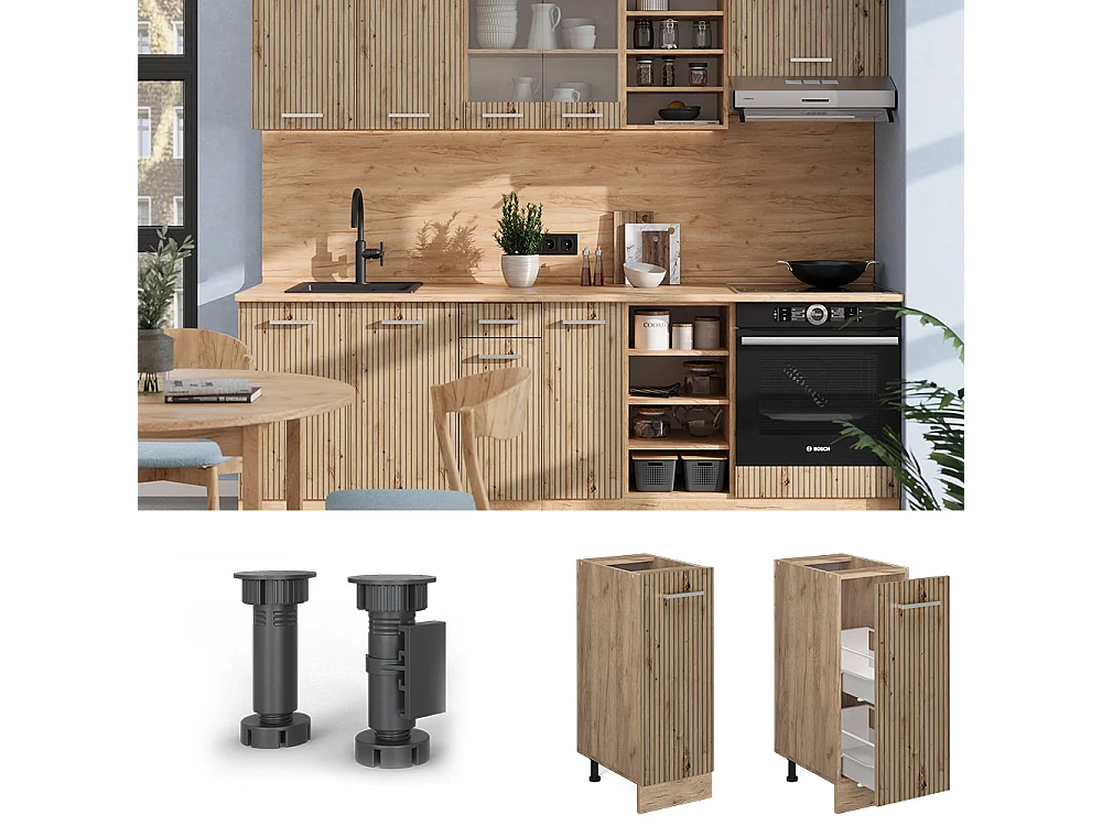 Meuble de cuisine chêne artisan 30x60x81.6 r-line