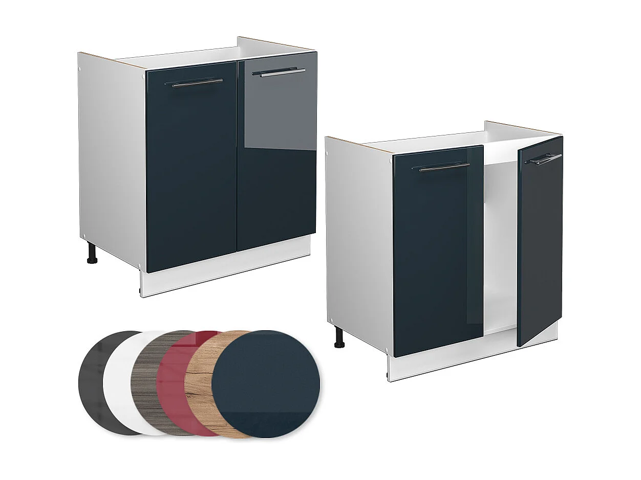 Mobile lavello cucina blu scuro lucido 80x60x82 fame-line