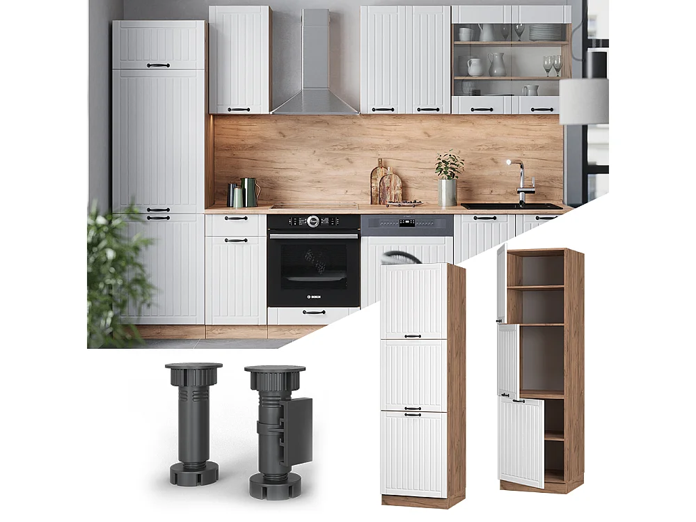 Armario para horno empotrado blanco casa de campo 60x58x206.8 fame-line