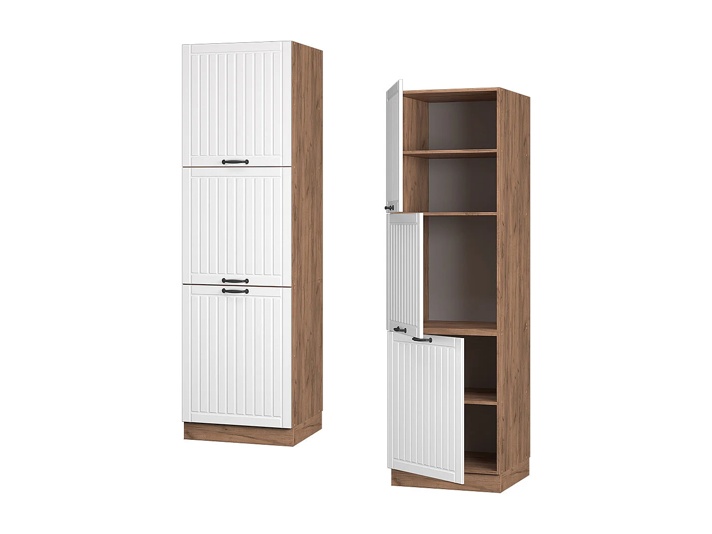 Meuble pour four blanc campagne 60x58x206.8 fame-line