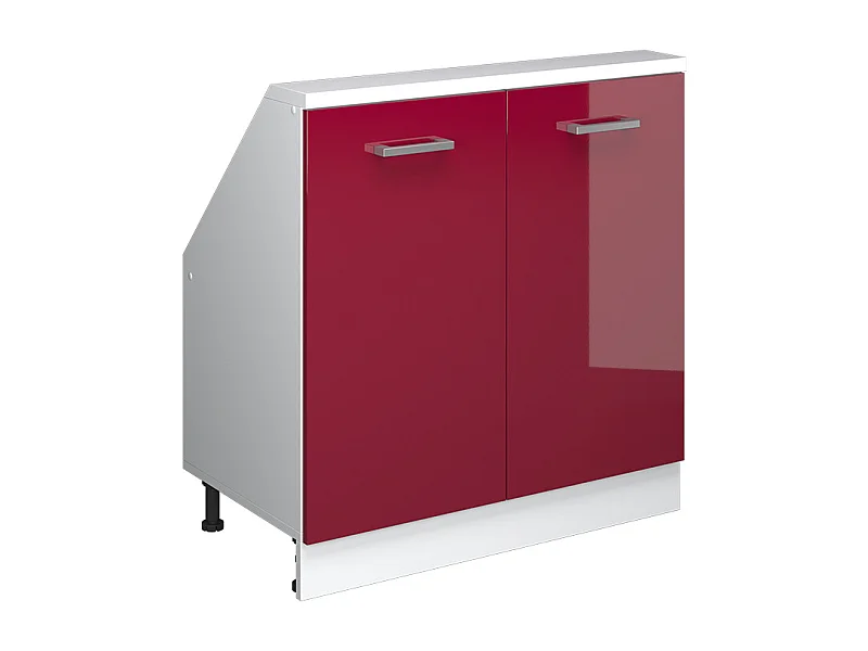 Meuble sous pente rouge brillant/blanc 80x46x81.6 r-line