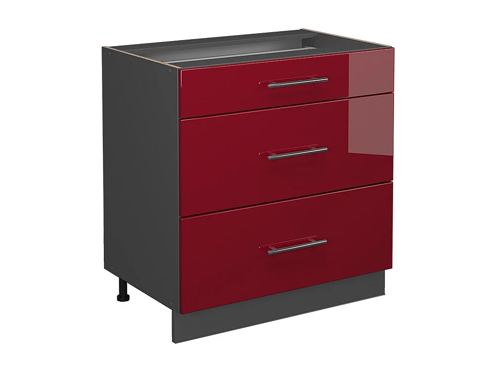 Küchenunterschrank bordeaux hochglanz 80x51.6x82 fame-line