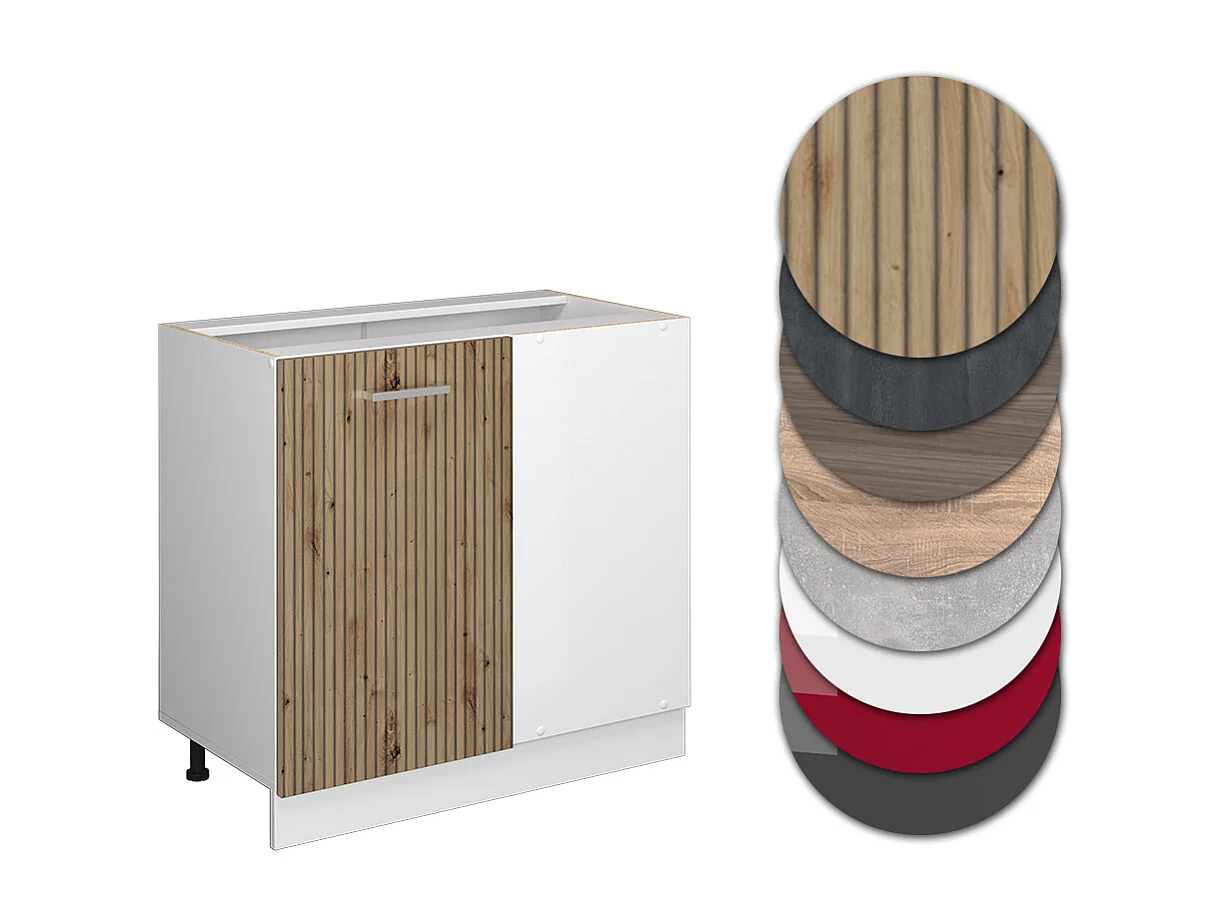 Armario de esquina roble artesanal 86x46x81.6 r-line