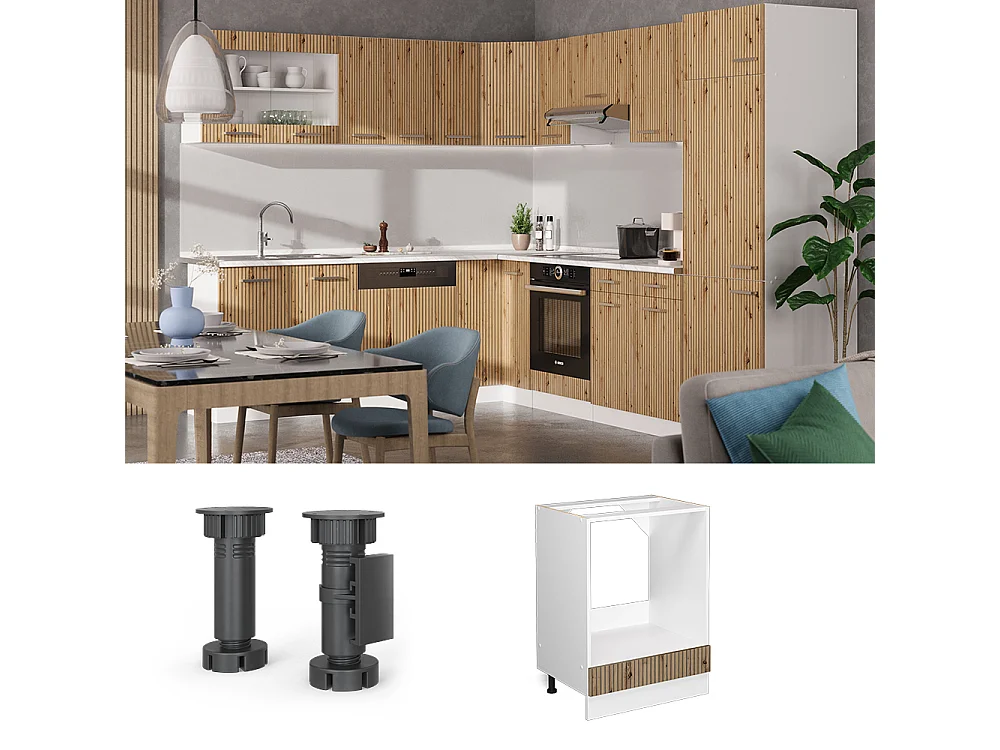 Meuble pour four chêne artisan 60x60x81.6 r-line