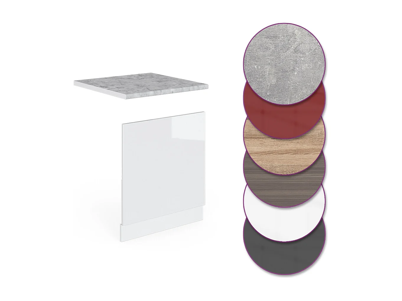 Pannello frontale bianco lucido 60x1.6x57.2 r-line