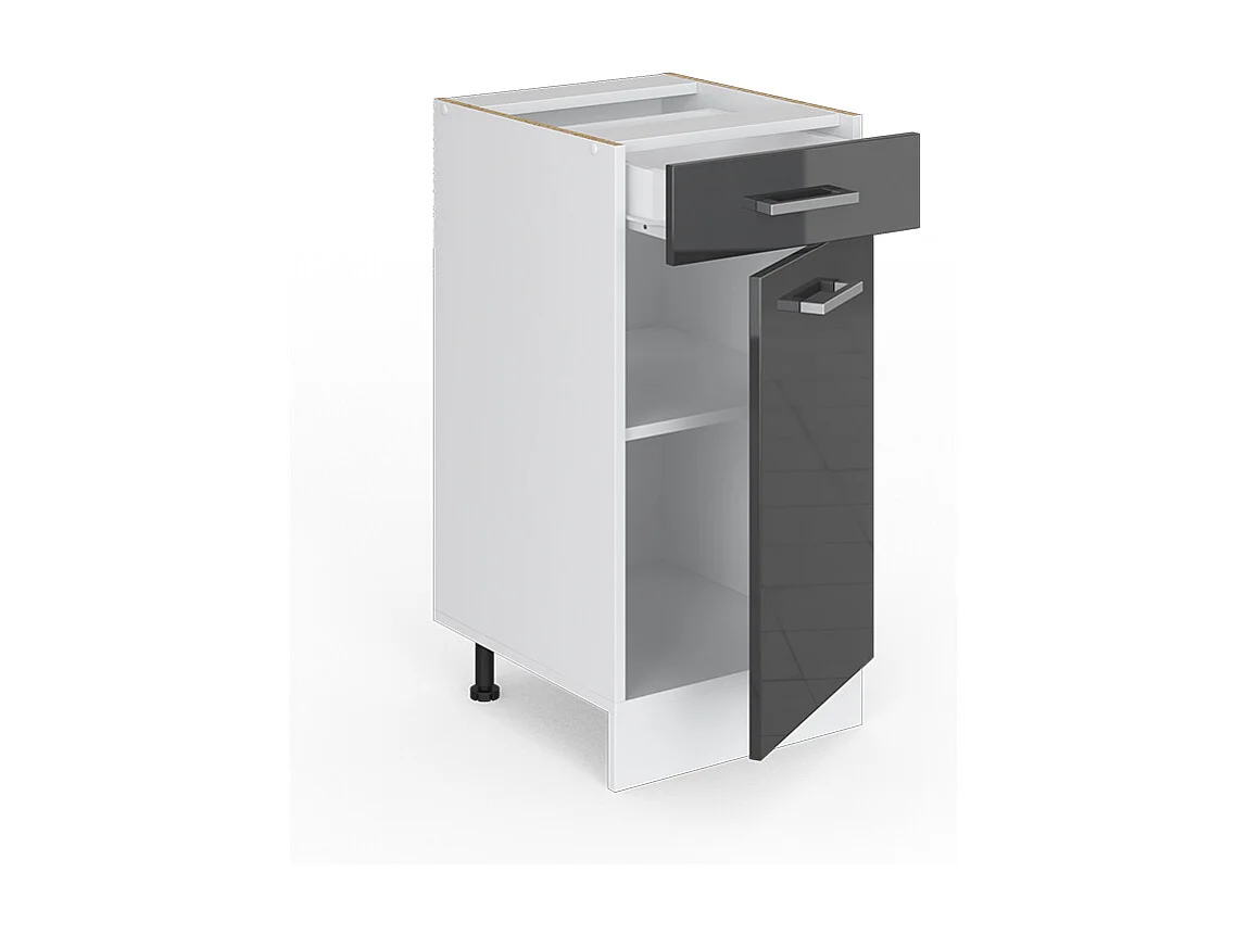 Mobiletto base per cucina antracite lucido 40x60x81.6 r-line