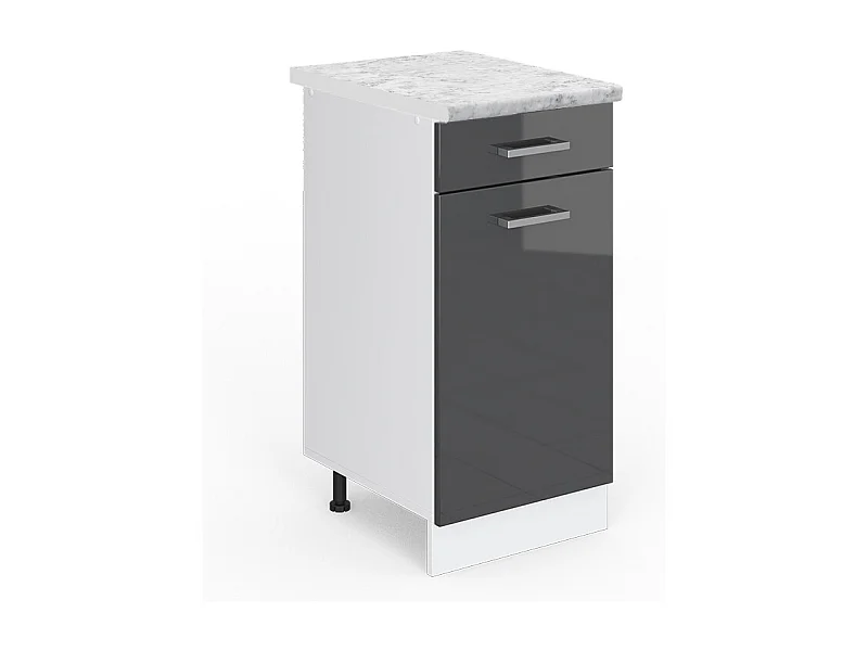 Meuble cuisine anthracite haute brillance 40x60x81.6 r-line