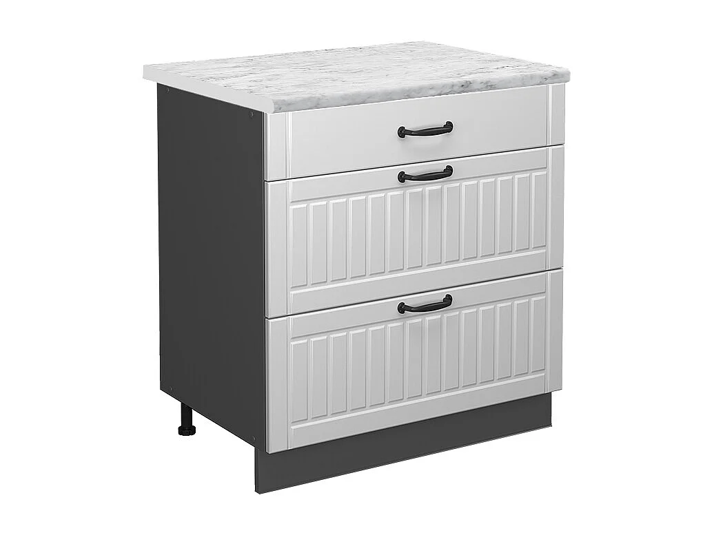 Meuble cuisine blanc campagne 80x60x82 fame-line