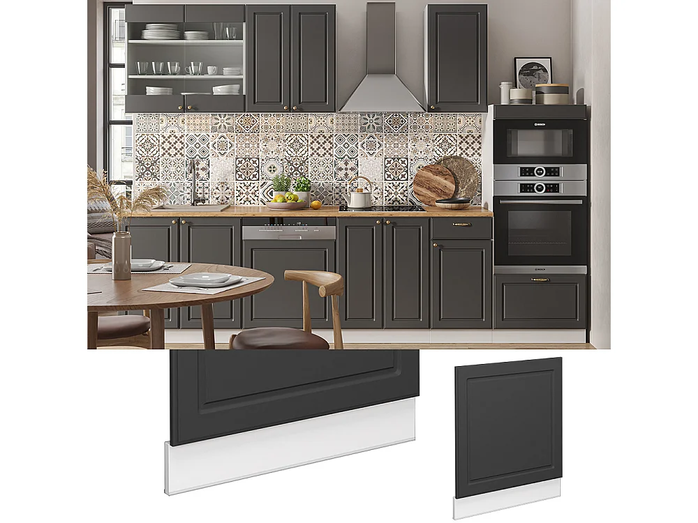 Panel frontal antracita-oro 60x1.6x67.4 fame-line