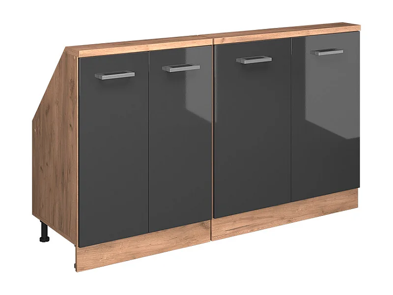 Mobile cucina sottotetto antracite lucido 140x46x81.6 r-line