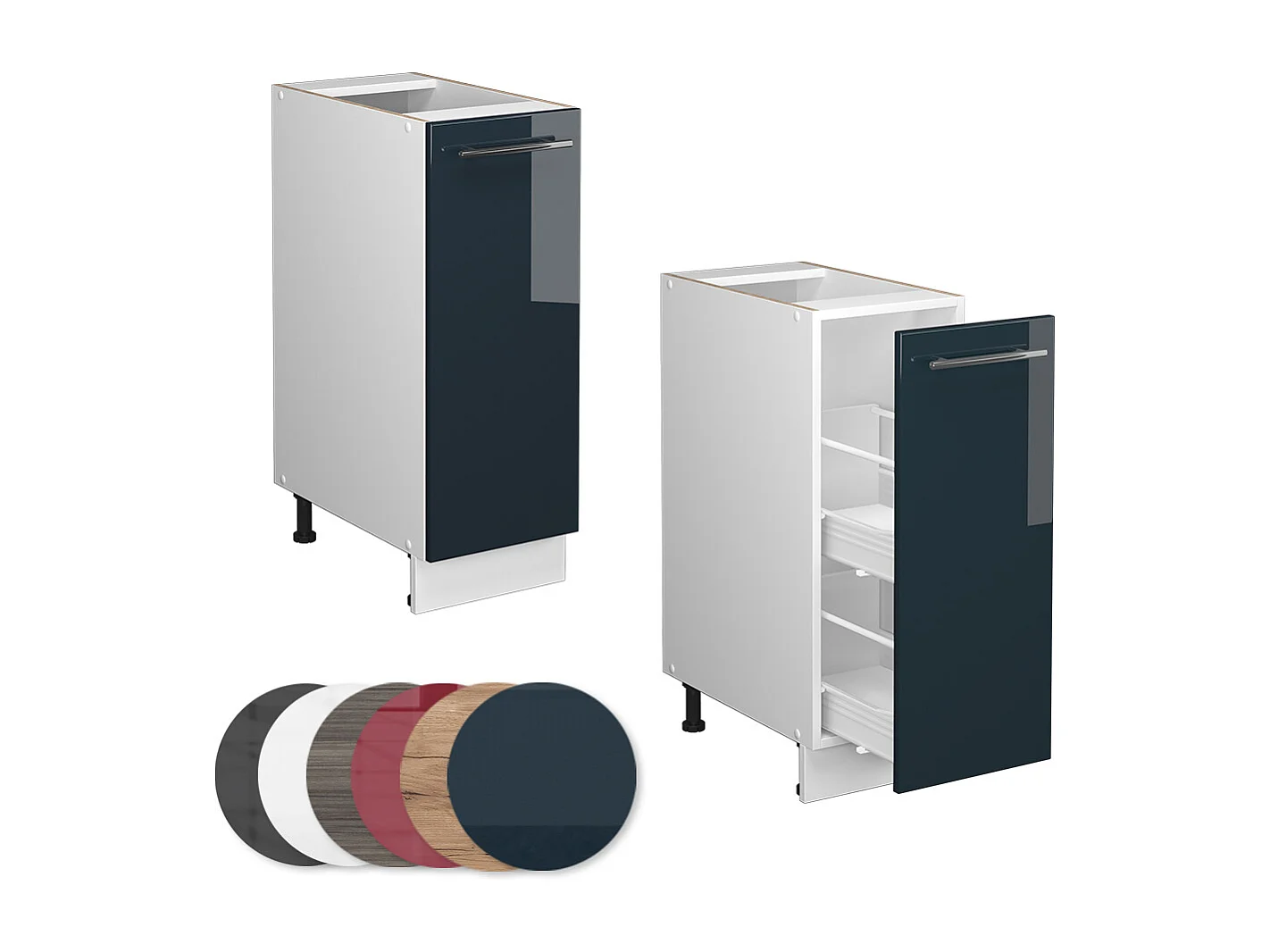 Armario de farmacia azul oscuro alto brillo 30x51.6x82 fame-line