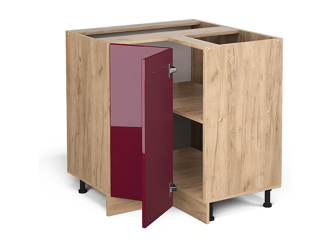 Eckunterschrank rot hochglanz 75.6x46x81.6 r-line