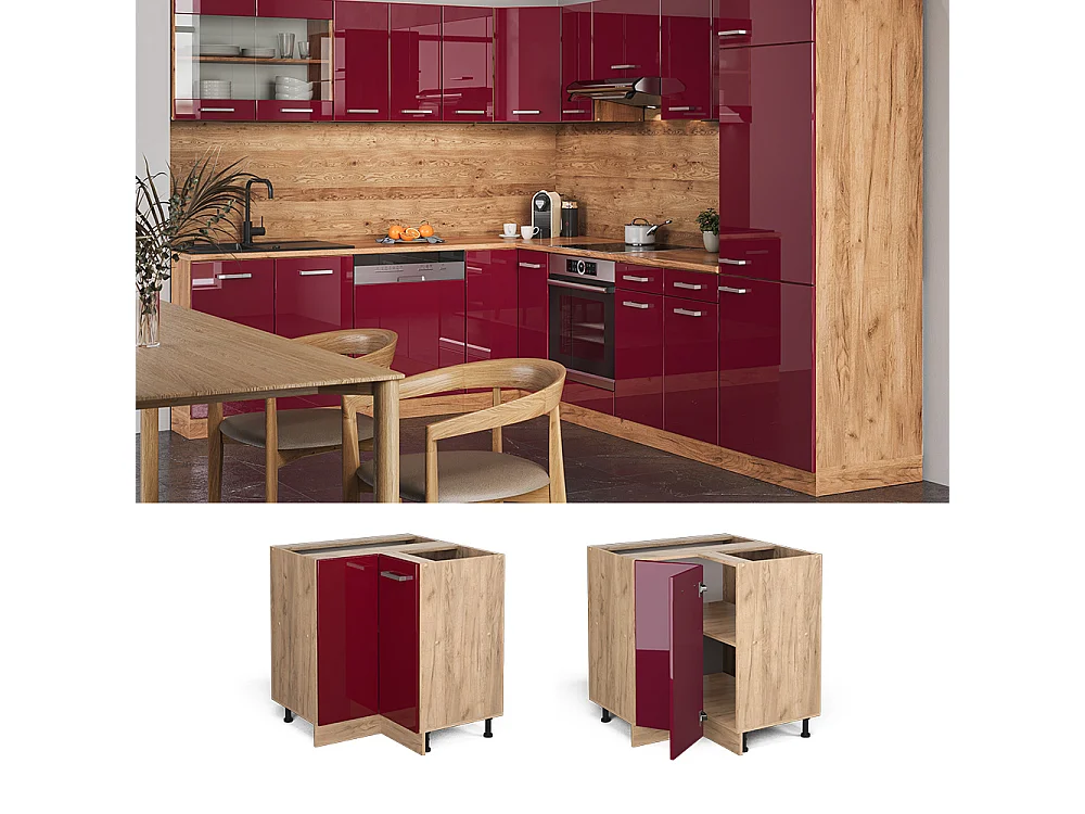 Meuble dangle rouge brillant 75.6x46x81.6 r-line