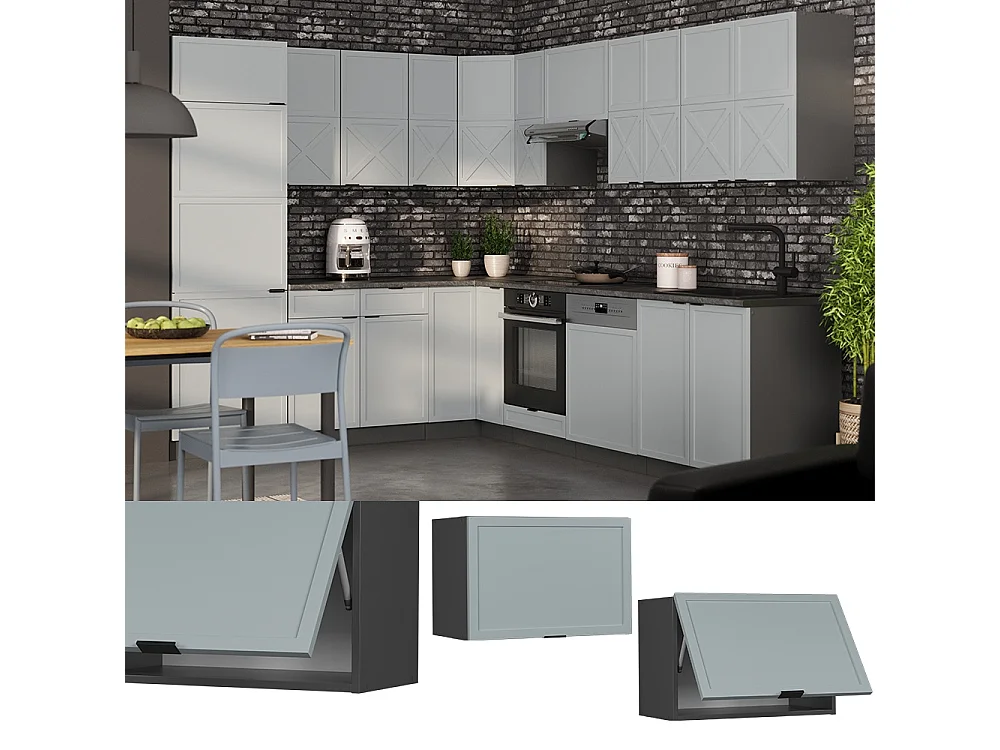 Wall cabinet light blue-grey 60x34.1x40 fame-line