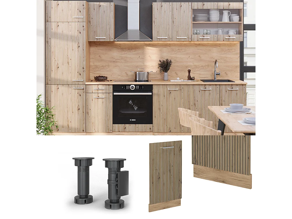 Pannello frontale della lavastoviglie rovere artigianale 45x1.6x81.8 r-line