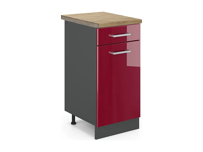 Meuble cuisine rouge brillant 40x60x81.6 r-line