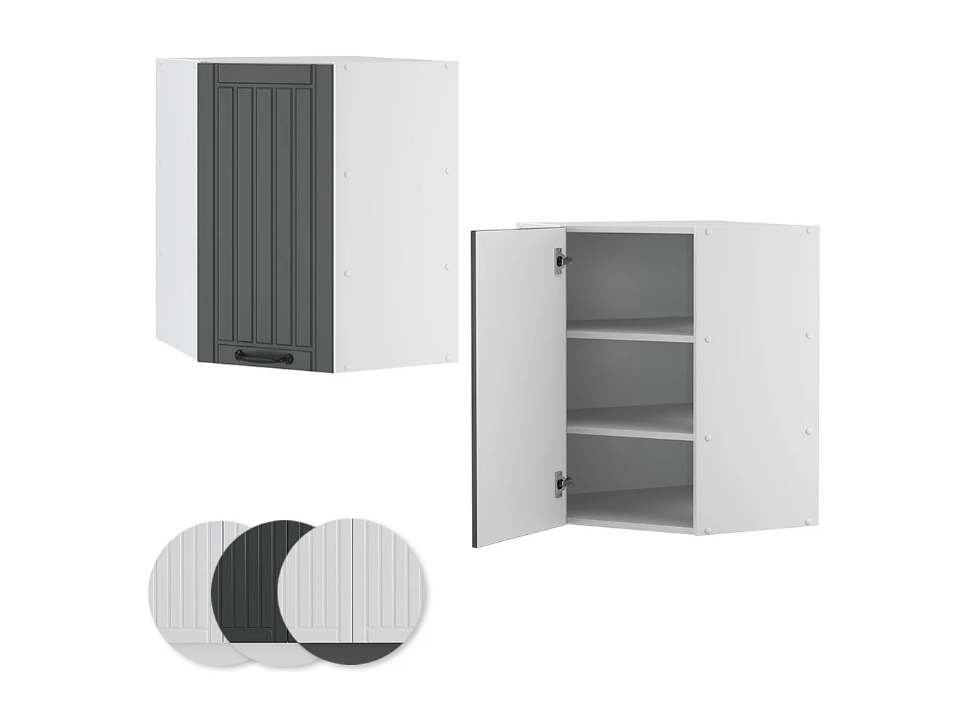 Armario colgante de esquina antracita casa de campo 57x34.1x72 fame-line