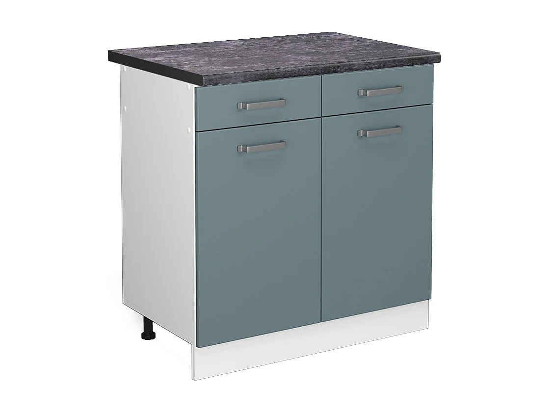 Mueble bajo de cocina gris azulado 80x60x81.6 r-line