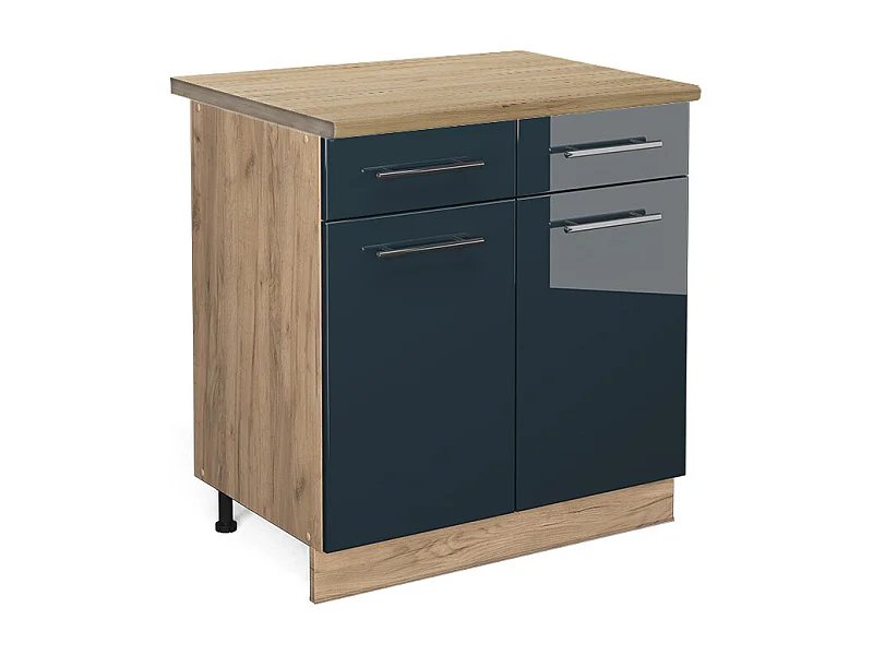 Küchenunterschrank dunkelblau hochglanz 80x60x82 fame-line