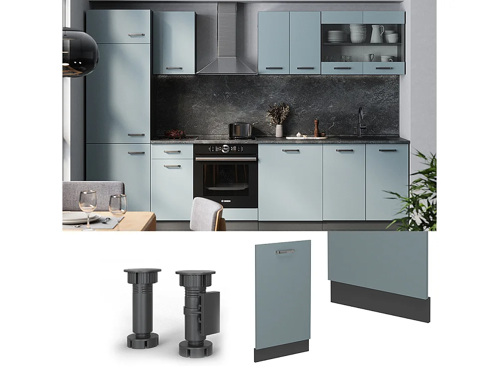 Pannello frontale della lavastoviglie grigio-blu 45x1.6x81.8 r-line