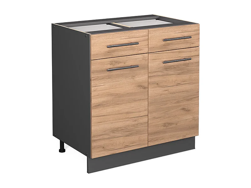 Mueble bajo de cocina roble dorado 80x51.6x82 fame-line