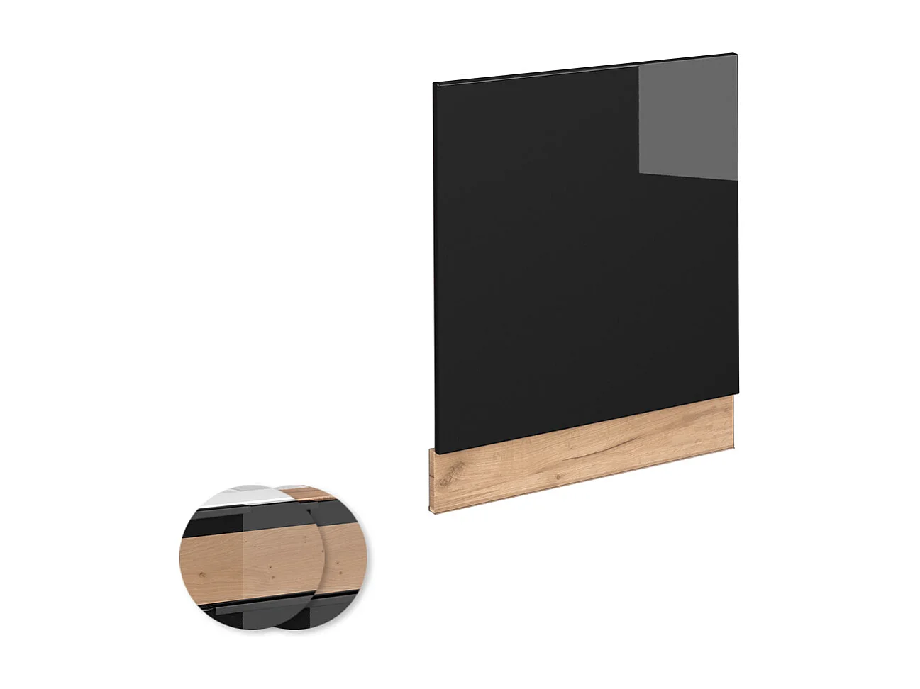 Frontblende schwarz eiche hochglanz 60x1.6x67.4 fame-line