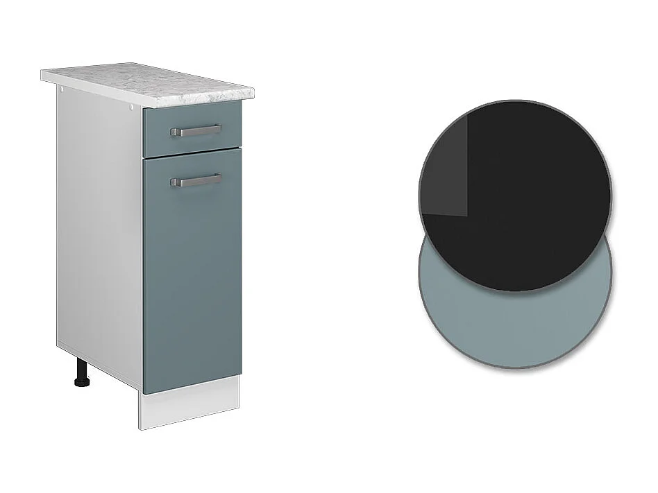 Meuble cuisine bleu-gris 30x60x81.6 r-line