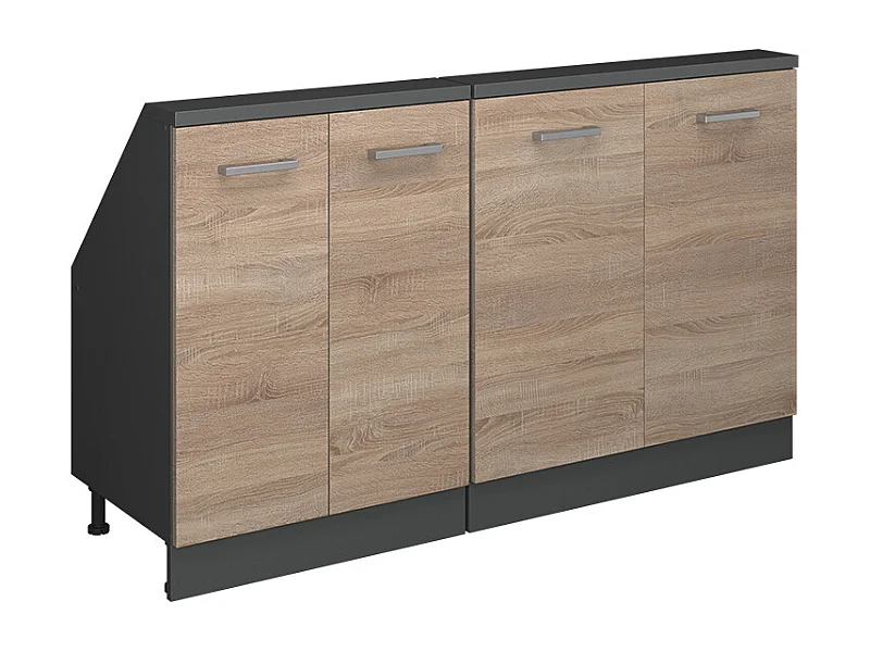 Armario de cocina para techo inclinado sonoma 140x46x81.6 r-line