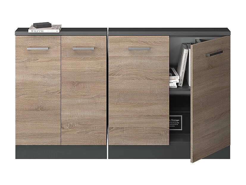 Armario de cocina para techo inclinado sonoma 140x46x81.6 r-line