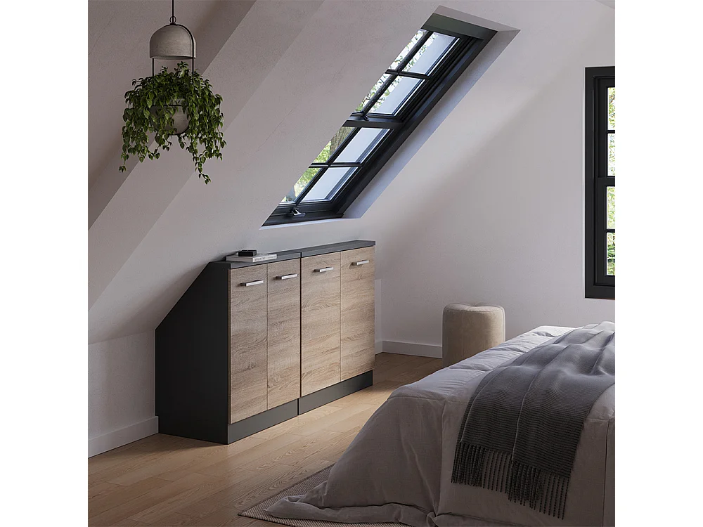 Meuble sous pente sonoma 140x46x81.6 r-line