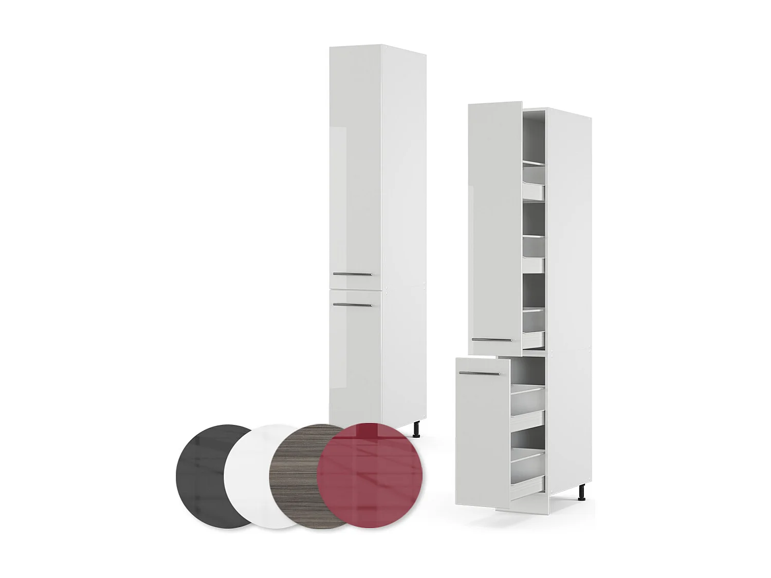 Meuble haute de cuisine blanc haute brillance 30x58x206.8 fame-line