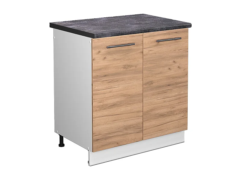 Meuble bas sous-évier chêne de force doré 80x60x82 fame-line