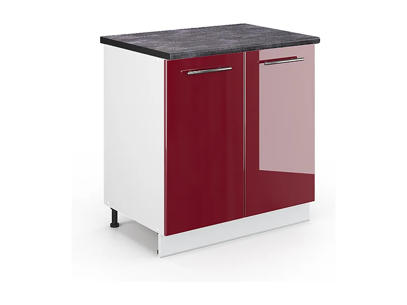 Spülenunterschrank bordeaux hochglanz 80x60x82 fame-line